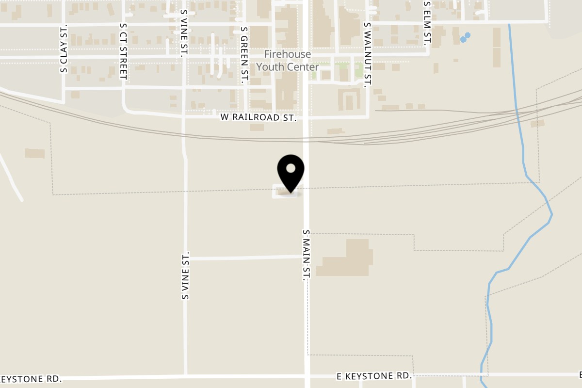 Map showing the location of Yummy's Donut Palace Hoisington on 425 S Main St in Hoisington