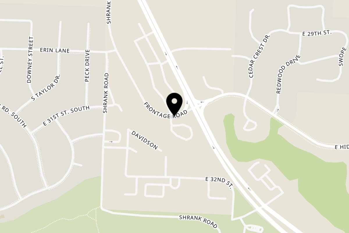 Map showing the location of Yummy's Donut Palace M 291 Frontage Rd on M 291 Frontage Rd in Independence
