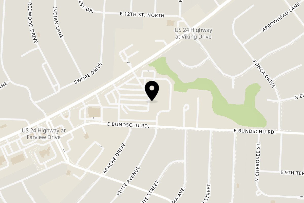 Map showing the location of Yummy's Donut Palace Independence - E US Hwy 24 B-1 on 17911 E US Hwy 24 B-1 in Independence